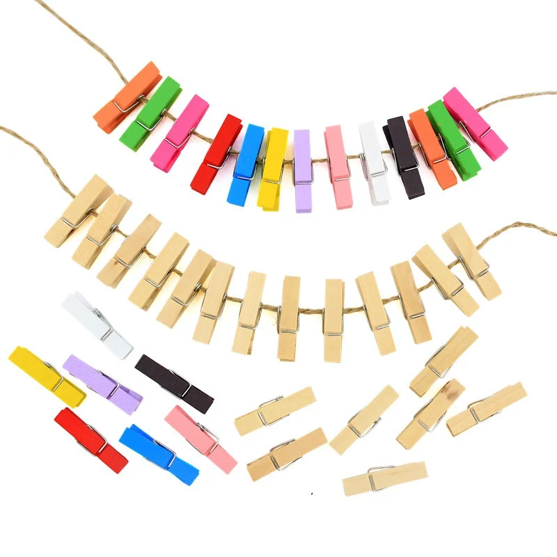 10-50 Teile/paket Heißer Verkauf Mini Natürliche Holz Kleidung Foto Papier Peg Pin Wäscheklammer Handwerk Clips Schule Büro Schreibwaren 19331 – Detail 10