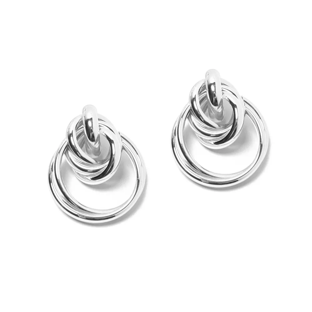 KMVEXO Modern Women Earrings 2019 Round Metal Braided Earrings Simple Style Circle Charm Earrings For Women Indian Jewelry Gift