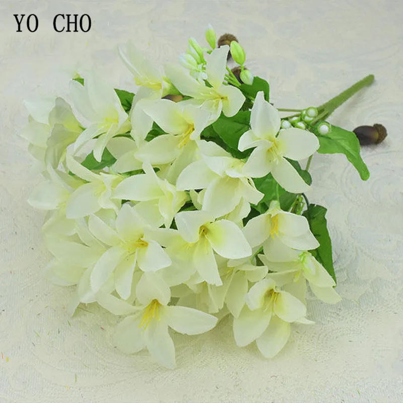 YO CHO Artificial Flowers 30Heads Romantic Lily of the Valley High Quality Plastic Flowers Bouquet For Party Home Wedding Decor