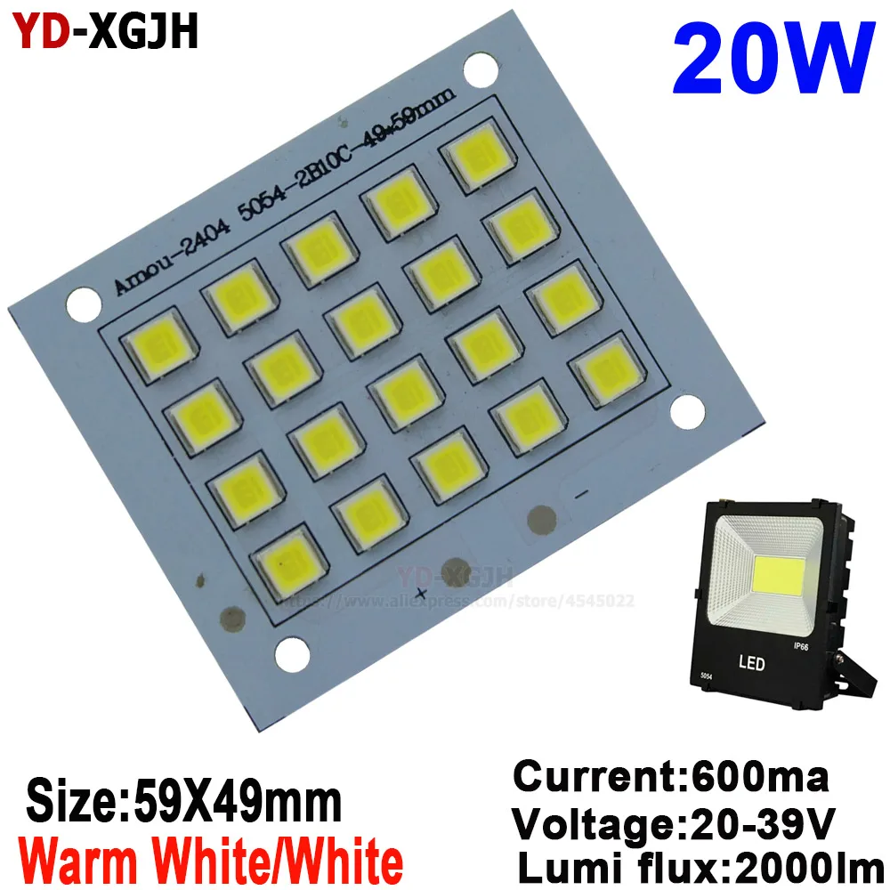 

100% Full Power Led floodligh 20W Warm White /White SMD5054 lighting source LED floodlight PCB board for LED DIY Floodlight