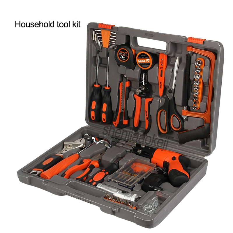 

82 pcs of household tool kit set hardware tools set of plumber repair combination car repair equipment