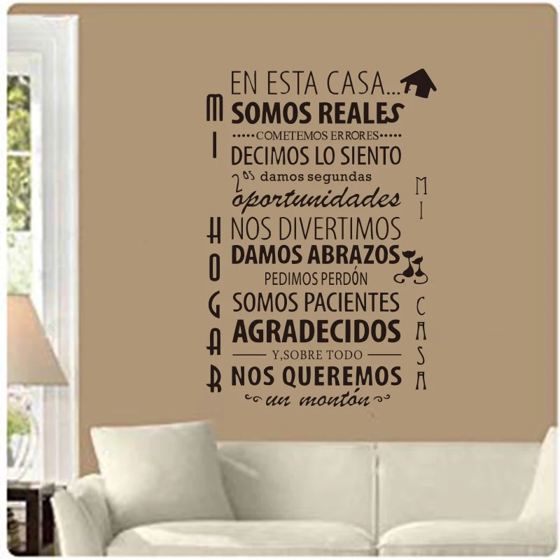 Removable Vinyl Carved Wall Sticker Spanish House Rules Art Wallpaper Simple Home Decoration, Painting SP-018