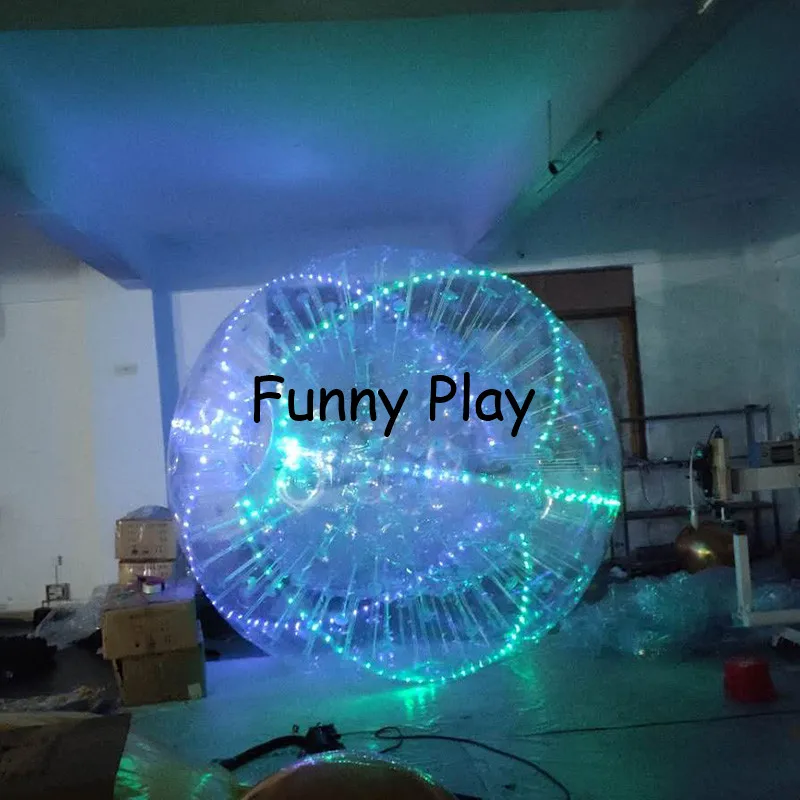 Lampu LED Bola Zorb Bola Inflatable Zorb Bola Ukuran Manusia Hamster Bola untuk Orang Di Dalam dengan Harga Murah Inflatable Zorbing dengan Lampu LED