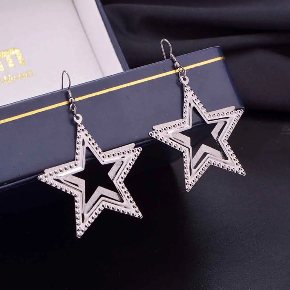 2018 New Sale five-pointed star Trendy Stars Clip Earrings For Women Ear Clip on Earrings Without Piercing Statement Jewlery