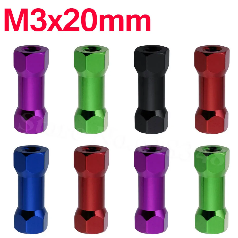 8-pack  M3x20mm Aluminum Standoffs Spacer Hex Ends For RC FPV Drone  Replacement