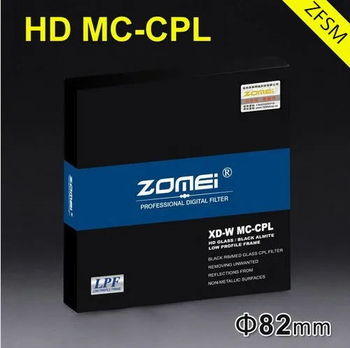 

Поляризационный фильтр Zomei 82 мм HD CPL Slim Pro HD 18 Layer MC Циркулярный поляризационный фильтр для объектива Canon Nikon Sony Pentax Leica