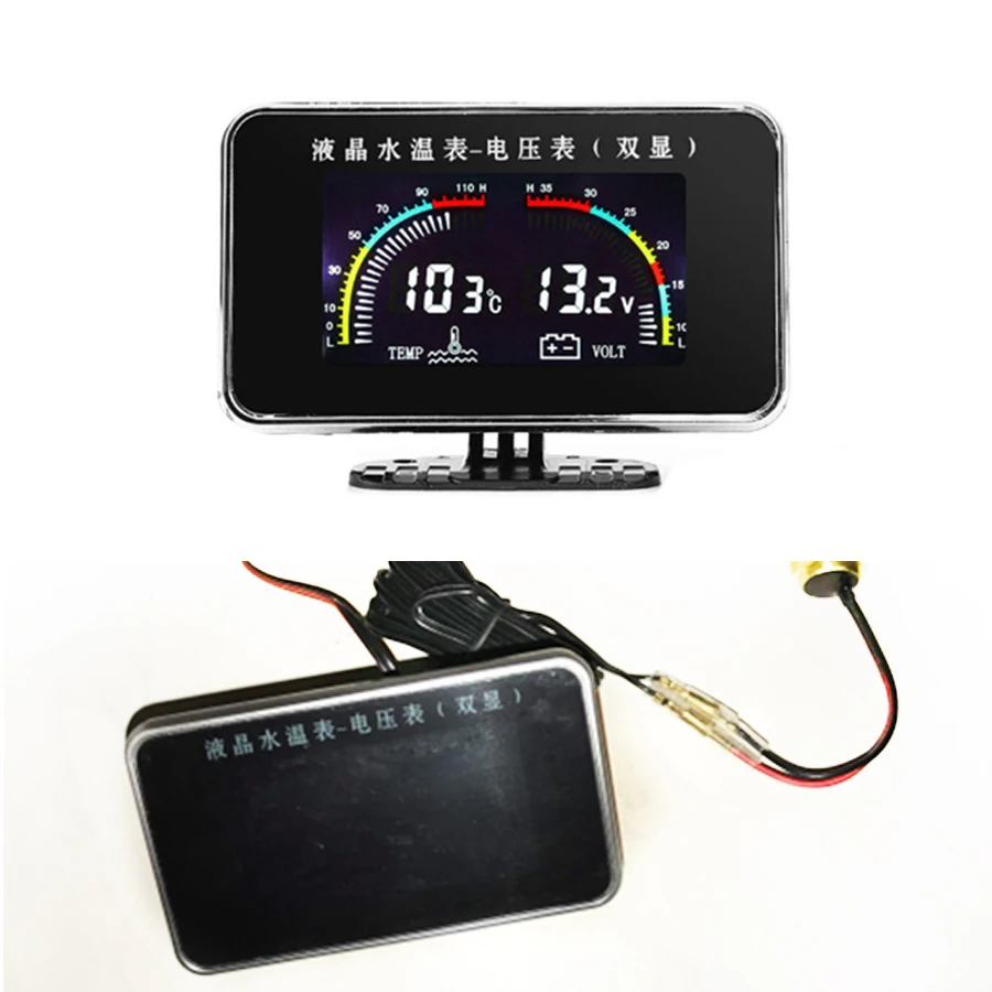 Voltmètre à affichage numérique LCD, jauge de température de l'eau 9-36V DC,-40 ~ 85c, pour fournitures de moteur de voiture