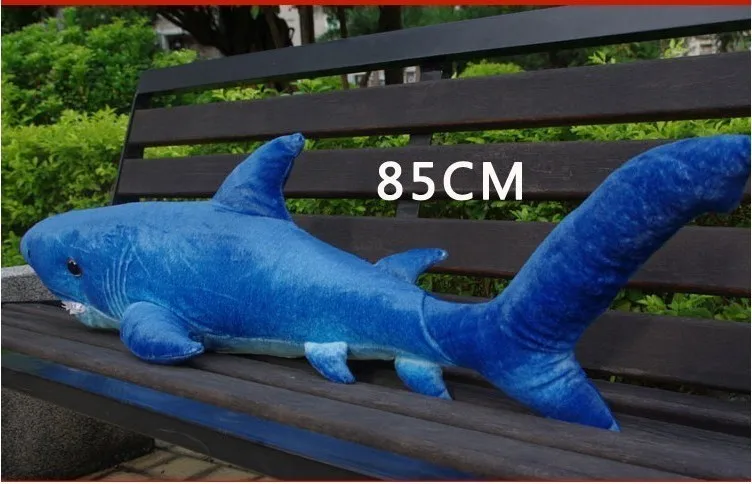 stuffed animal 85cm dark blue shark plush toy doll gift w4256