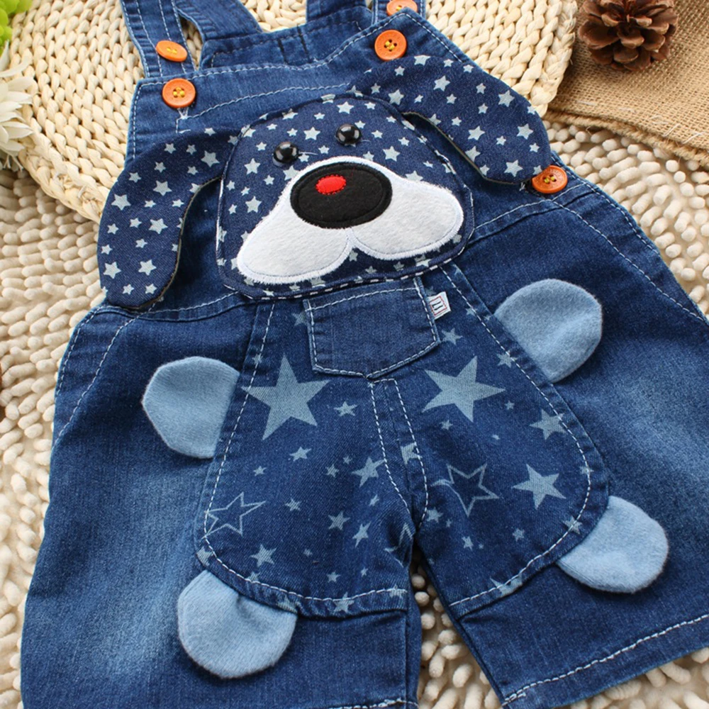 6M-3T Baby Overalls Toddler Boys Girls Jeans Overalls Summer Shorts Infant Kids Rompers Dog Jumpsuit For Children Clothes