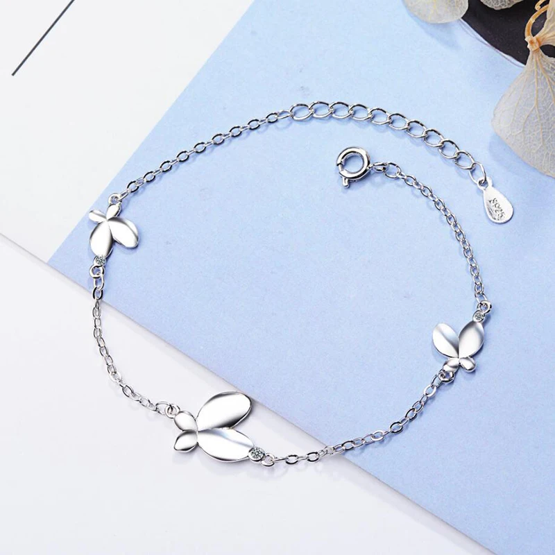 

KOFSAC Korean Charm 925 Sterling Silver Bracelets For Women Elegant Cute Butterfly Bracelet Bangles Valentine's Day Jewelry Gift
