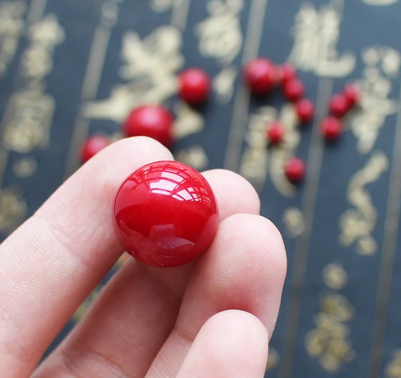 Red Shell pearl Half Drilled Round Loose Beads 10pcs per package, DIY Jewelry Making !We provide mixed wholesale for all items!