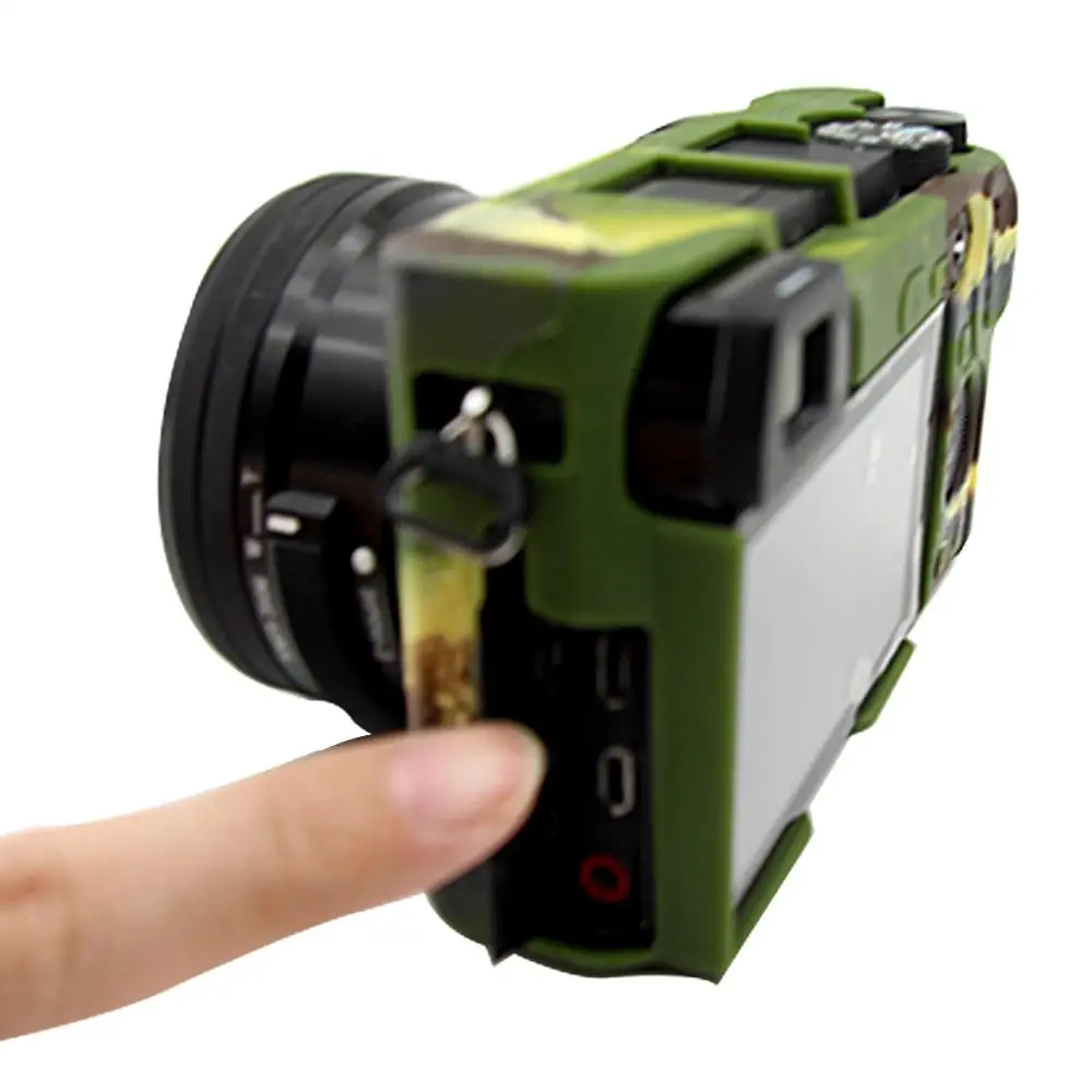 Funda protectora de silicona de goma para Sony Alpha A6400 A6300, funda de piel con marco Protector