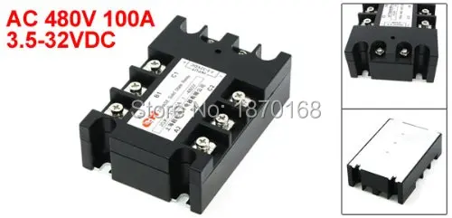 Jgx-33100 3.5 - 32VDC masukan 480VAC 100A keluaran DC / AC tiga fase SSR Solid State Relay