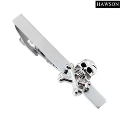 HAWSON Tie Clips for men Tie Bar with Skull Skeleton Design Casual mens Party Jewelry Accessories Gifts