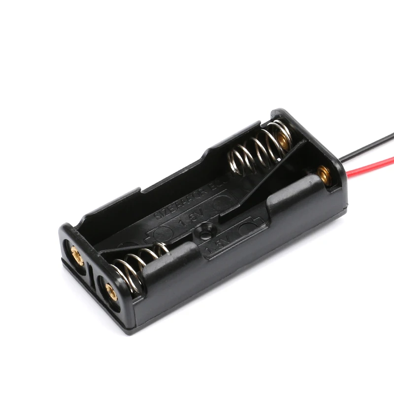 2xAAA 3xAAA 4xAAA 1,5 V caja de almacenamiento de batería de resorte negro de plástico