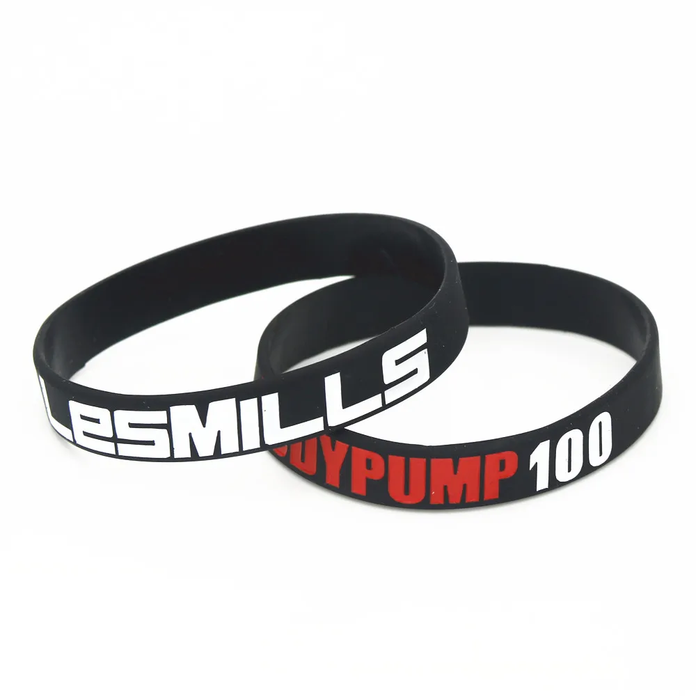 1PC Hot Sale Fashion Les Mills BODY PUMP 100 Silicone Wristband Sports Barbell Silicone Bracelets & Bangles Jewelry Gift SH201