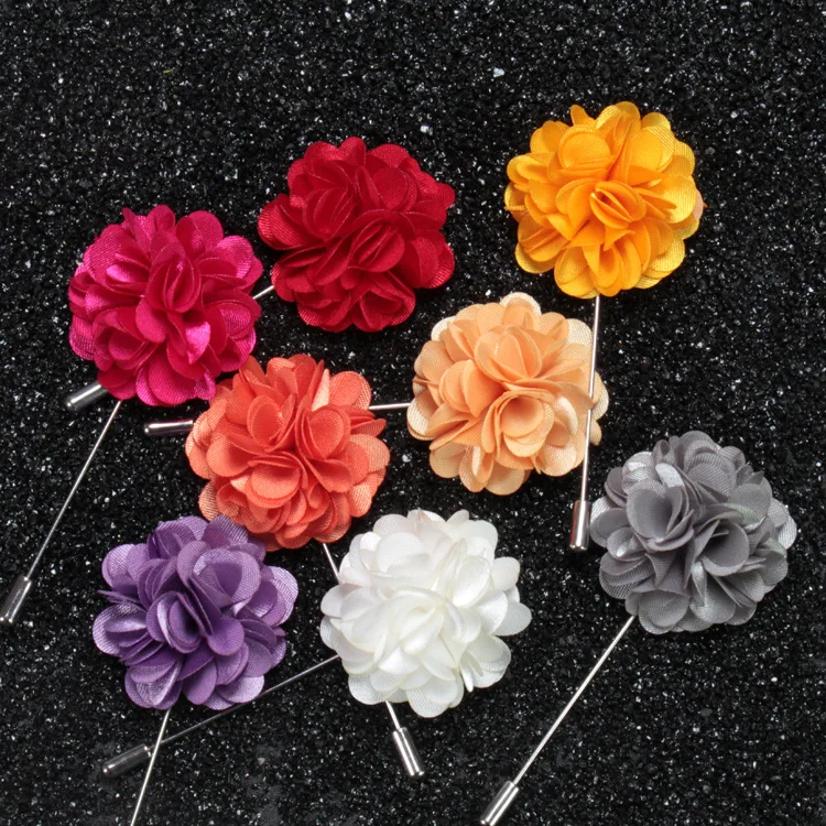 

Free shipping , 20 pcs/lot , Carnation Satin Flower Boutonniere , Men's Lapel Pin for Wedding