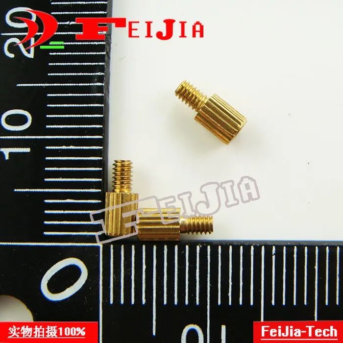 50PCS M2*4+3 Monitoring security copper pillars M2 4mm knurled Hardware Fasteners Bolts