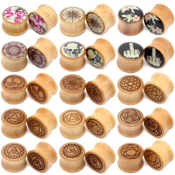Alisouy 1pc Novel Natural Wood Ear Plugs Tunnels Jewelry Gauges 8-20mm Ear Tragus Expander Stretcher Body Piercing Jewelry