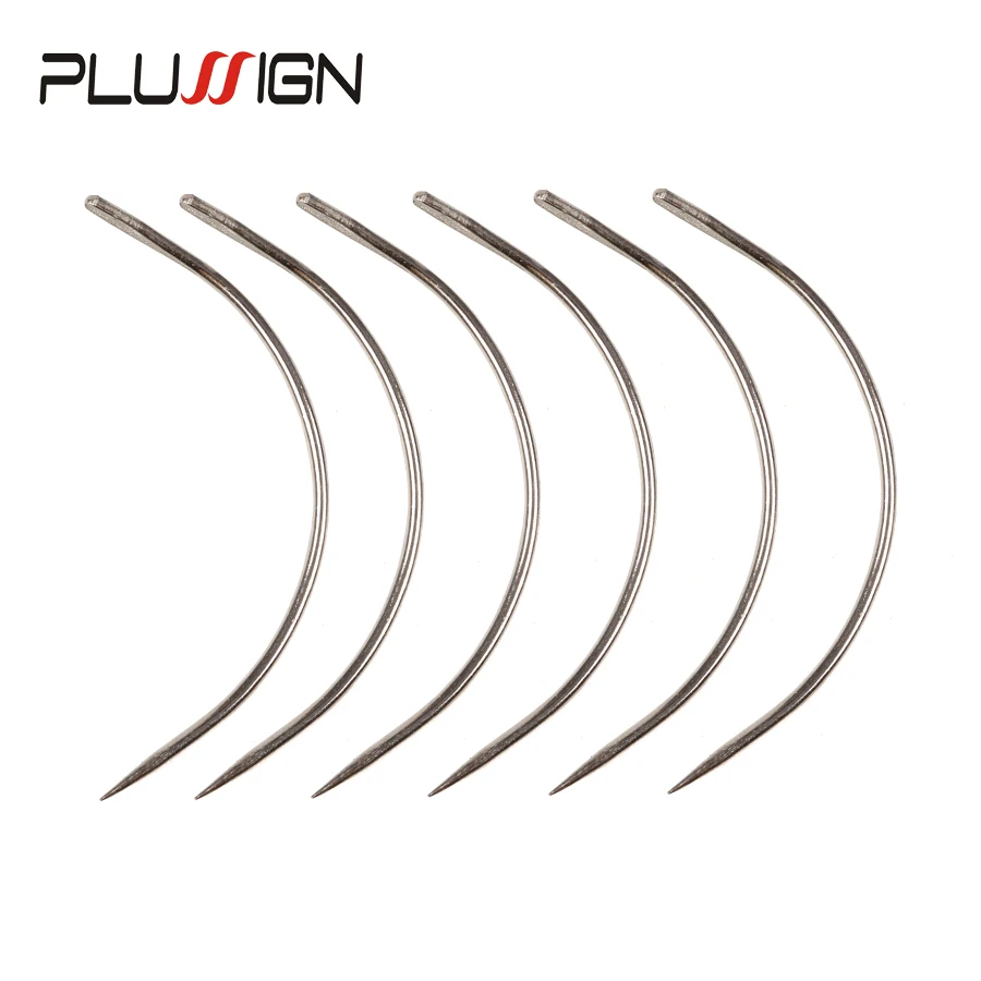 

Plussign Hot Sell 12Pcs/Lot C Shape Curved Needles With Smooth Surface Wig Making Crochet Braids Ventilating Hair Weaving Needle