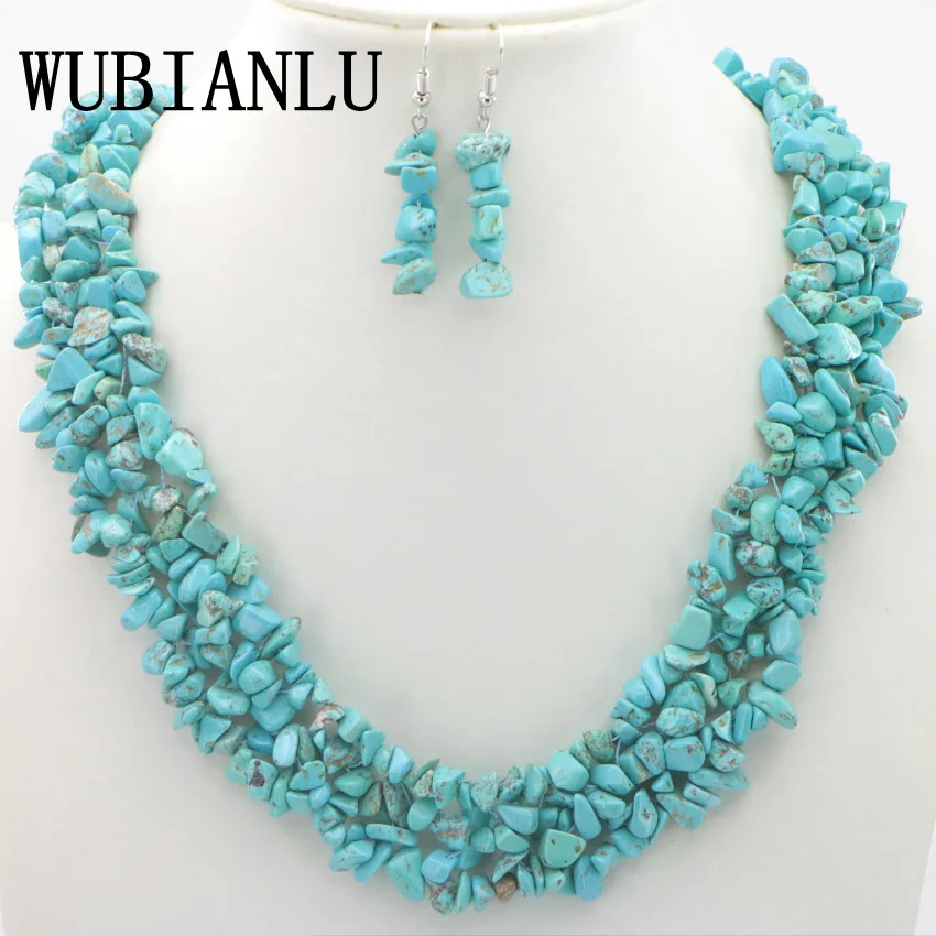 WUBIANLU Garnet Purple Crystal Fluorite Coral Crystal Necklace Earrings Hot Sale Suitable Women Banquet Jewelry Fashion Style