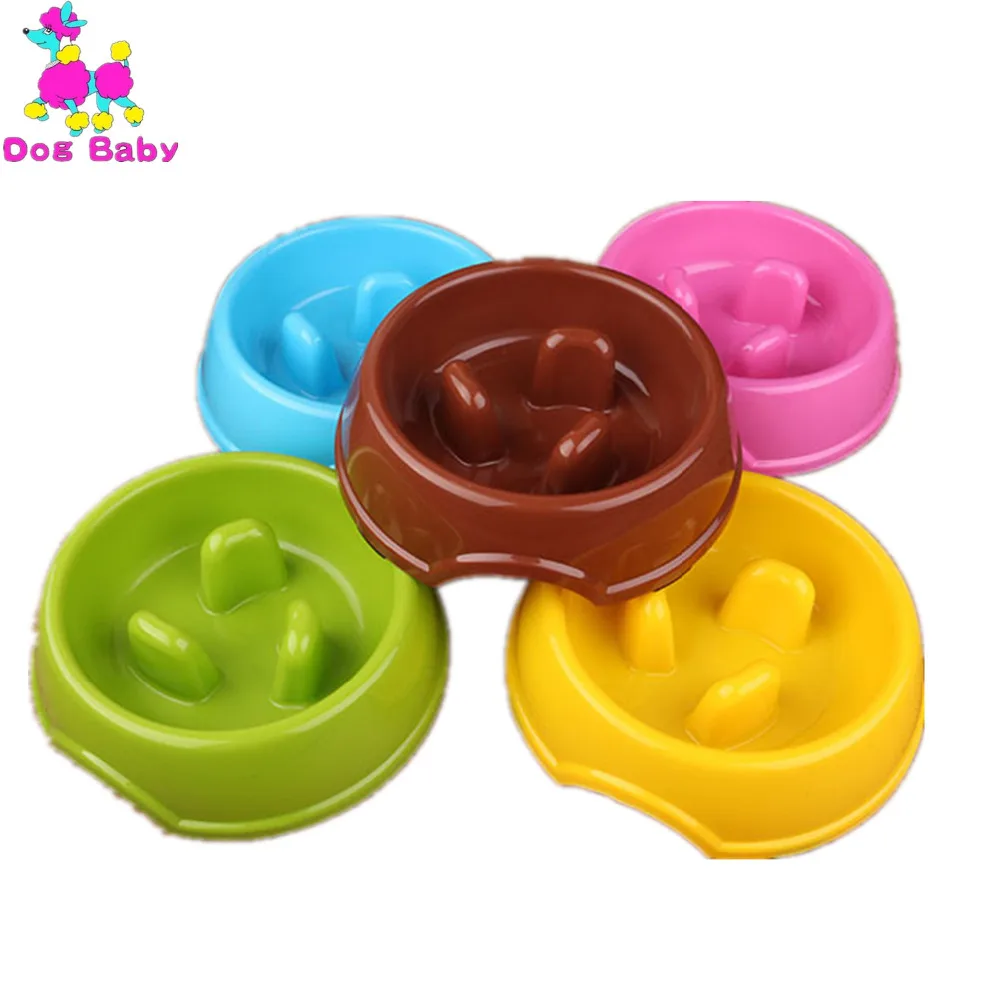 

DOGBABY Pet Blow Anti-choke Environmental Protection PP Dogs Food Bowl Orange Green Blue Rose Red Coffee Color Feeder For Dog