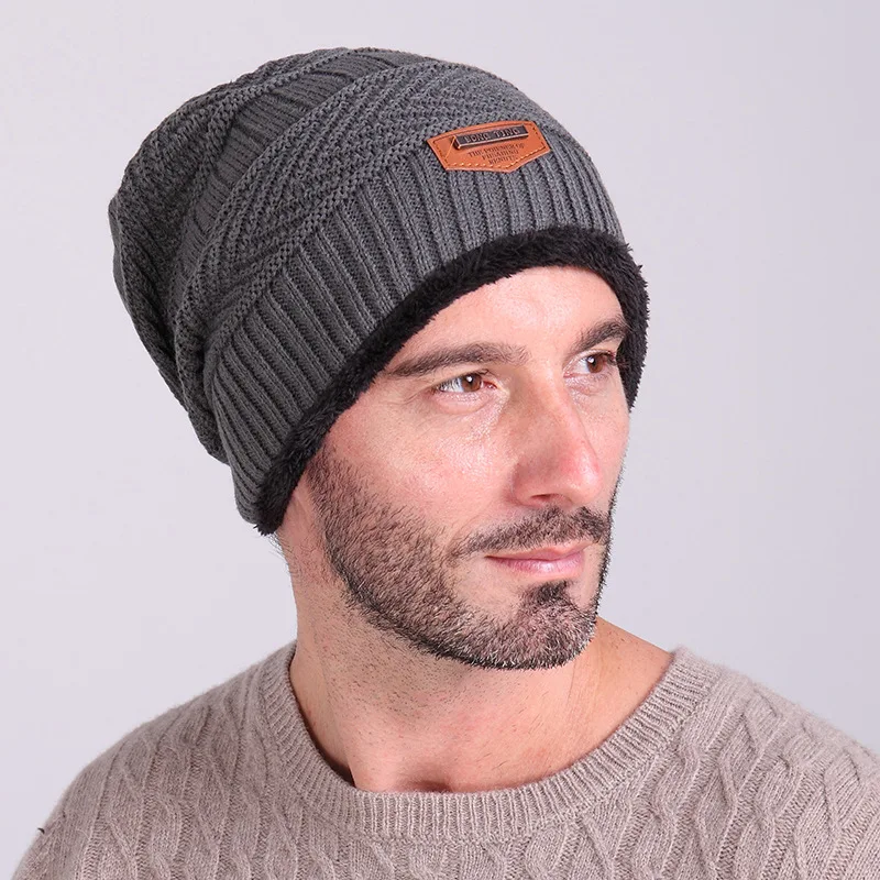 Fashion Men Beanies Knit Cap Winter Hat For Man knitted Caps Boys Thicken Skullies Fashion Warm knit Beanie 2018 Bonnet Femme