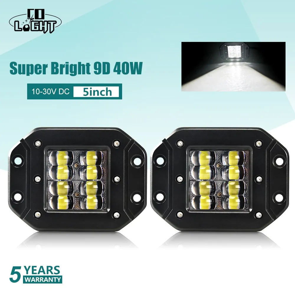 

CO LIGHT Super Bright 9D 80W Led Work светильник 12V 5 "прожектор дальнего света стробоскоп светодиодный светильник ильник 24V DRL для грузовиков 4x4 ATV противотуманные светильник ры