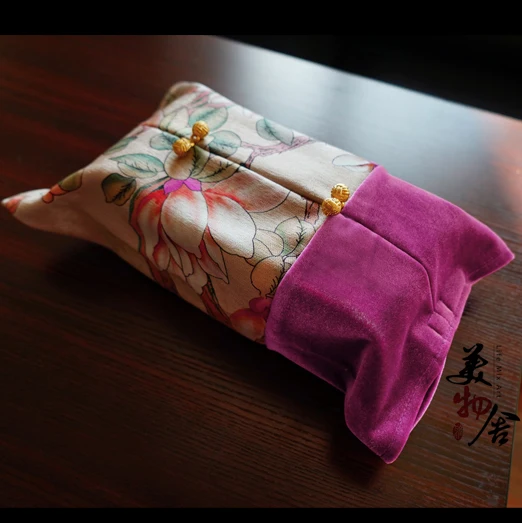 

Freeshipping Chinese Style Cotton Customized Wedding Room Car Hotel Bedding Decorative Embroidery Tissue Box Napkin Holder Cover