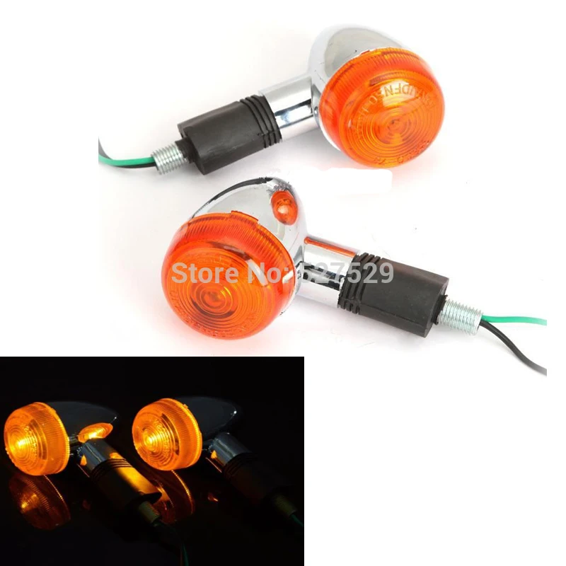 2X Motorcycle Amber Bulbs Bullet Turn Signals Indicator Lamp Lights For Suzuki Intruder Boulevard Volusia M90 C50 C90 M109R