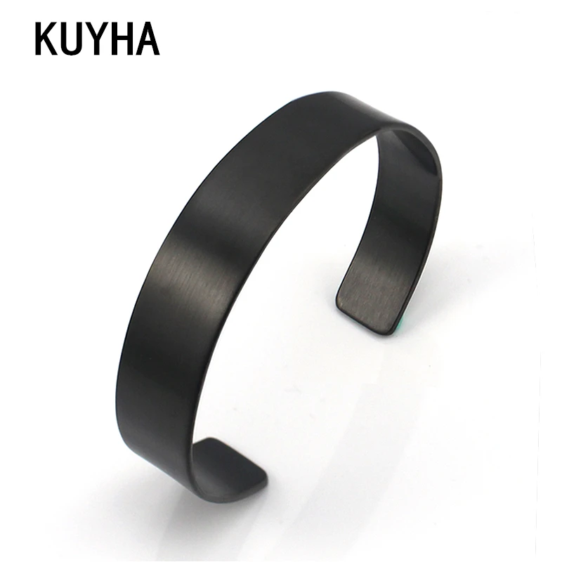 Laser Stainless Steel Bracelet For Women/Men Black/Gold/Silver Color Cuff Bangles Open Bracelet Femme Fashion Accessories