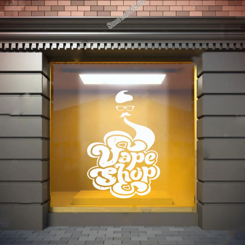 Art Vape Shop Wall Window Decal Vinyl Sticker Vaping Vape Store Logo Quality Decals Wterproof Removable Wallpaper LC097