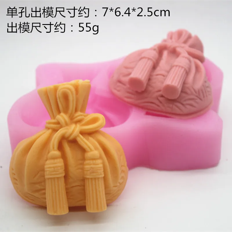 Mold Silicones Lucky Bags Handmade Soap Mold Wealth Bag Forms Cake Decoration Mold Aroma Mould Silica Gel With Bowknot Silicone