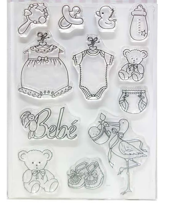 Sello español, sello transparente para álbum de recortes, goma de silicona transparente, decoración de álbum de fotos DIY 160