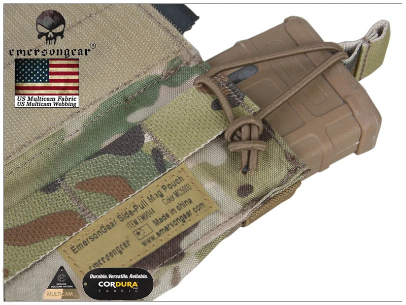 Emersongear-Side Pull Magazine Bolsa, M4 Molle, Tactical Mag, Gancho Loop Combat Gear, EM9044