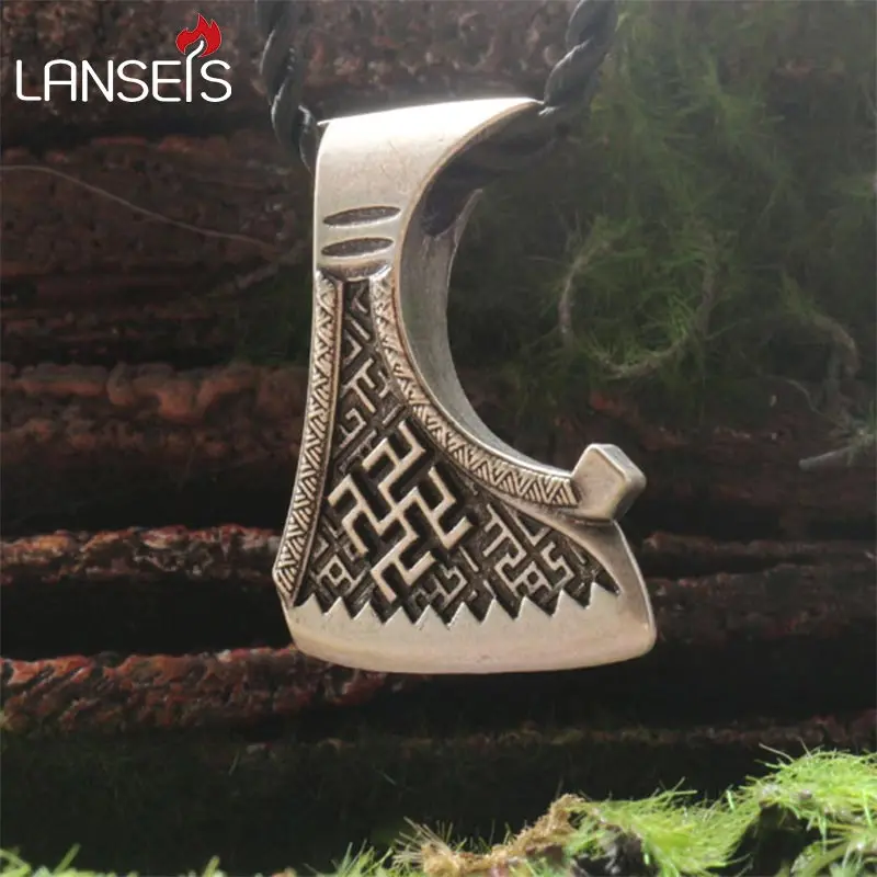 

lanseis 10pcs slavic axe pendant Dukhobor amulet Slavic necklace perun axe