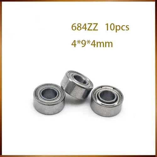 

Free shipping 10PCS 684ZZ 4X9X4mm thin wall deep groove ball bearing 684-2Z 4*9*4 mm 684 zz abec-3 mini bearings