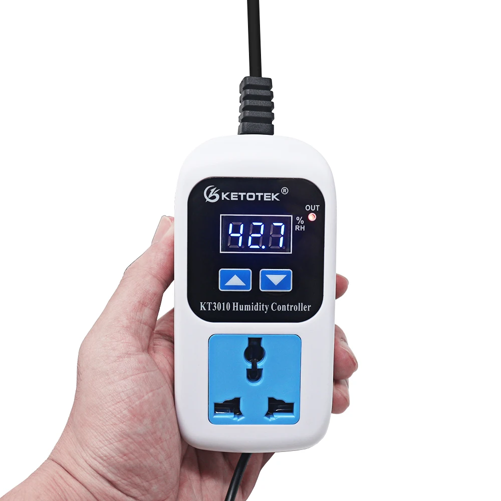 0 ~ 99% RH presa regolatore di umidità digitale per igrostato igrometro uscita controllo umidità 110V 220V 10a con sensore di umidità