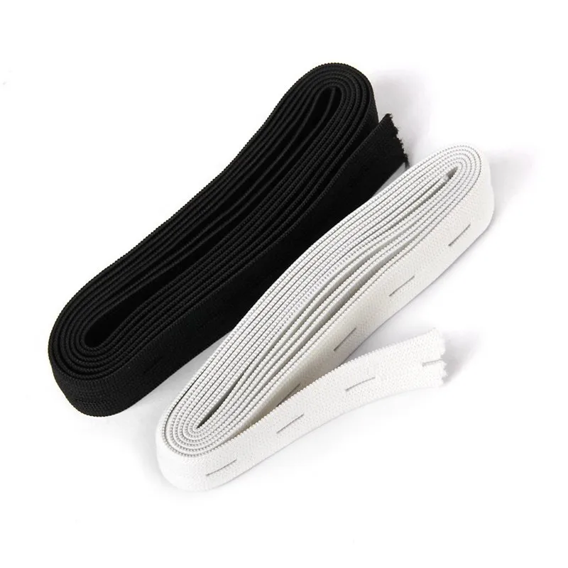 5/10M 20mm nero bianco Buttonhole Kn fasce elastiche fettuccia metallica per gonna vesti pantaloncini fascia in va accessori per cucire fai da te  15