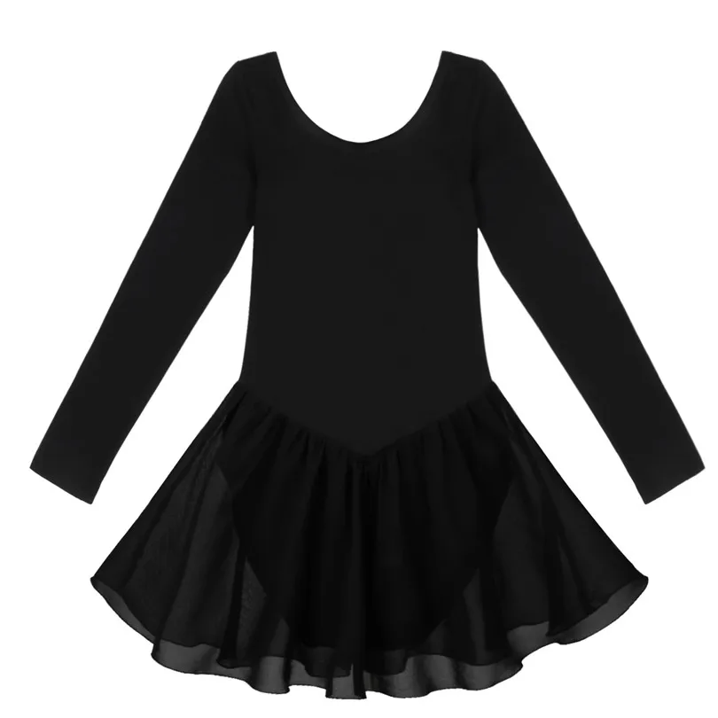 Children Kids Long Sleeve Ballet Dancer Leotard Tutu Dress Girls Ballet Class Stage Performance Dance Costumes Dancing Clothes