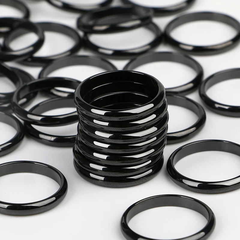 3MM Smooth Ceramic Rings for Women Black White Pink Blue Healthy Jewelry Rings Wedding Party Jewelry Gift Wholesale Never Fade