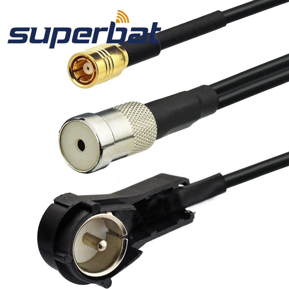 Superbat FM/AM para DAB Conversor/Splitter Antena Cabo Adaptador ISO RG174 30cm para USB Kenwood DAB +