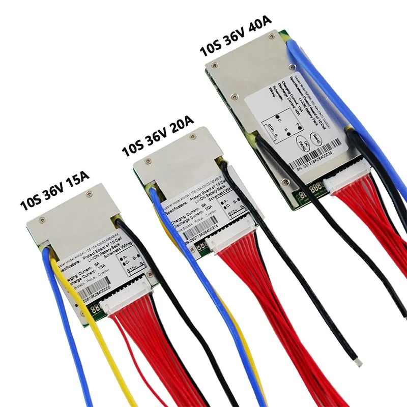 36V Battery BMS 10S 36V 15A 20A And 40A BMS For 36V10Ah-50Ah Lithium Battery With Balance Function And Temperature Sensor