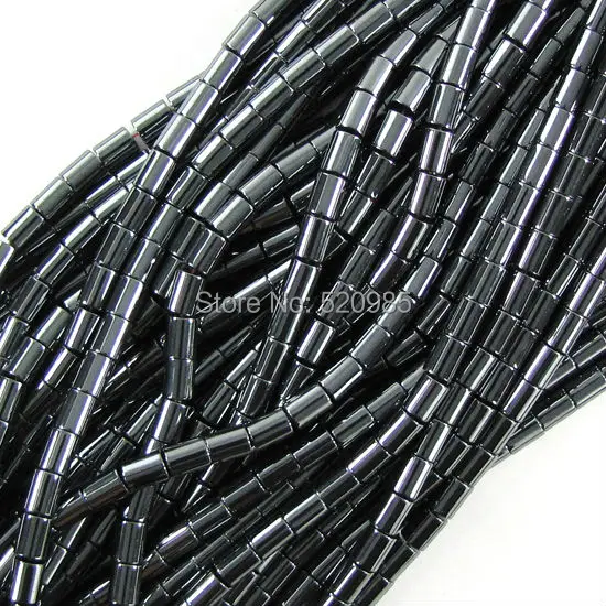 Wholesale Black/Gold/Rainbow/Silver Plated about 98pcs/lot natural stone hematite Tube loose spacer beads 16\