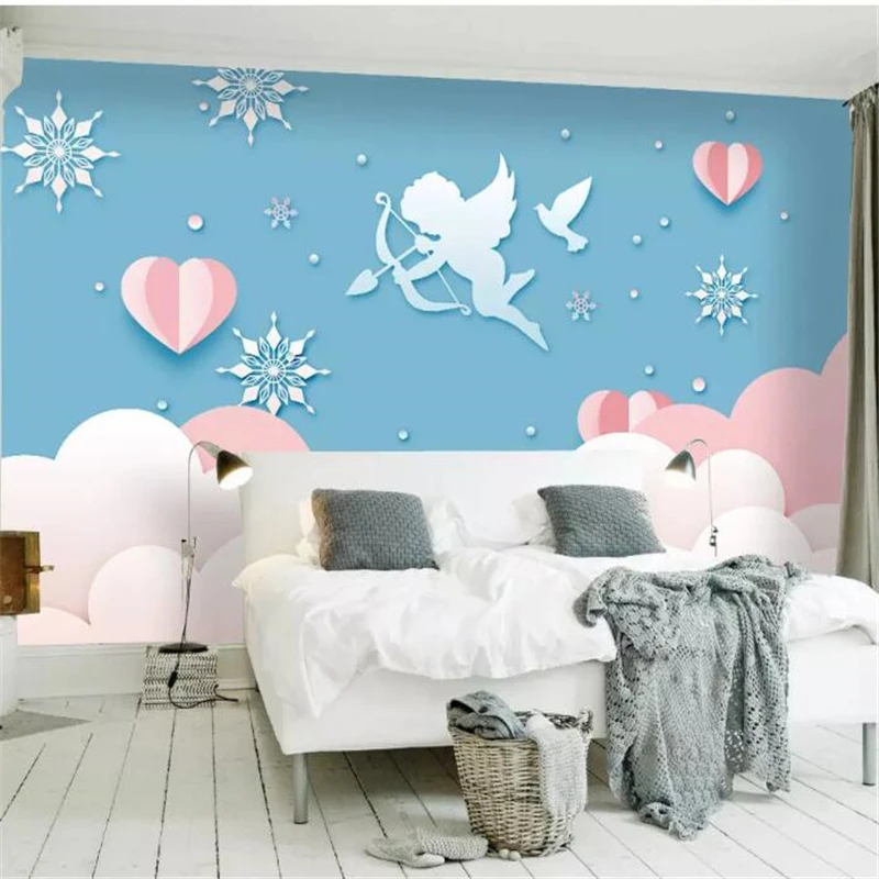 

wellyu Custom wallpaper Cute romantic children's room background wall papel pintado pared carta da parati wallpapers