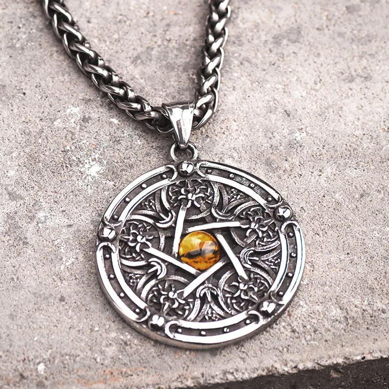 The Devil of eyes  necklace for men  Pentagram big  pendant Punk vintage style