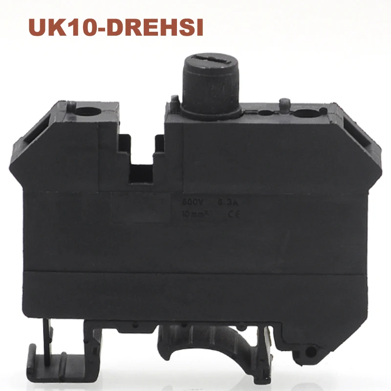 

5Pcs Din Rail Screw Clamp FuseTerminal Block UK10-DREHSI Morsettiera Wire Electrical Cable Connector Bornier Seat 800V 6.3A