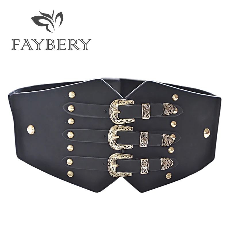 2019 Punk Rivet Women Belts for Women High Quality Golden Buckle Belt for Jeans Vintage Buckle Female Strap