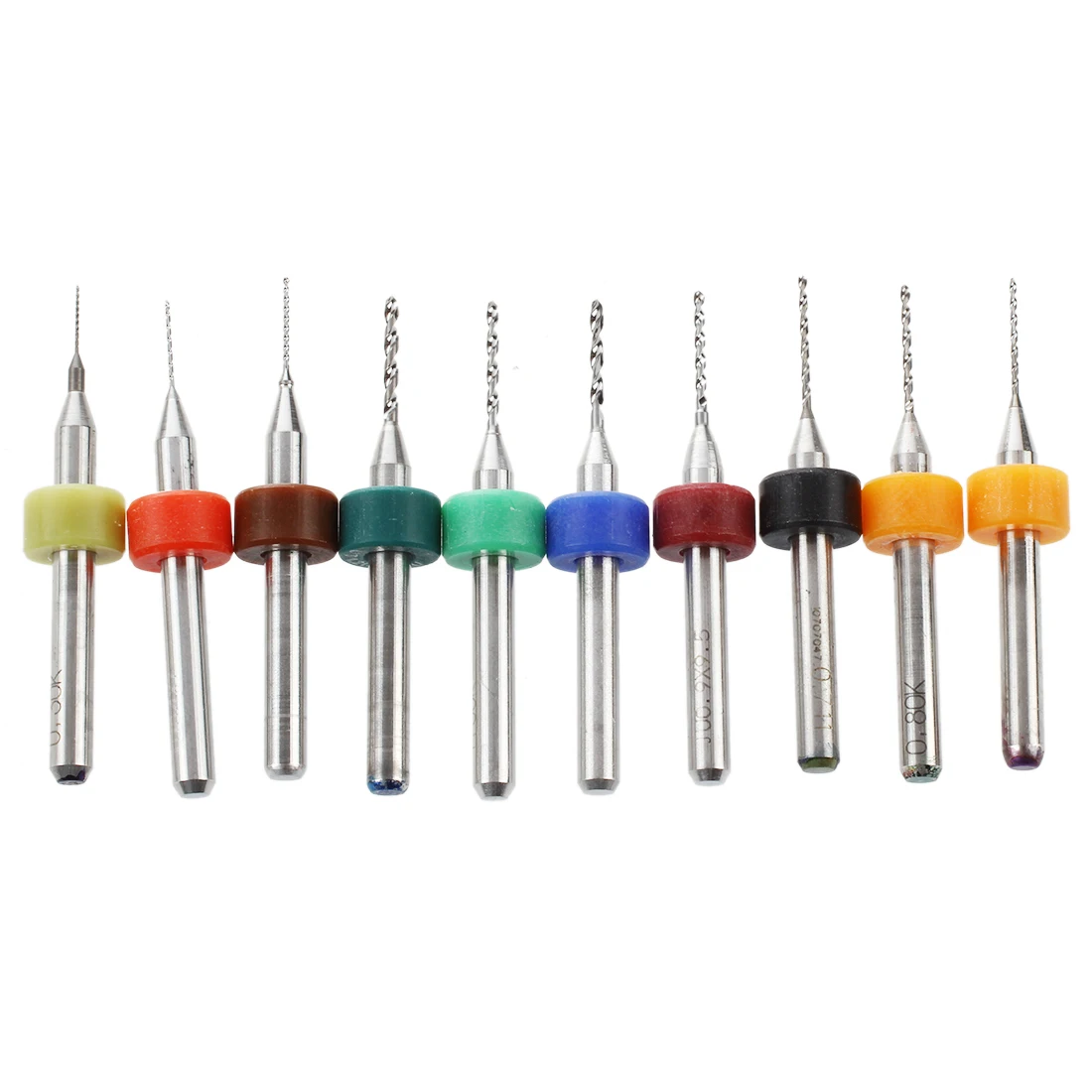 10pcs carbide 0.3-1.2mm 1/8 inch diameter PCB Small Drill Bits Craft Hole Maker Micro Bit Twist Drill Set Kit