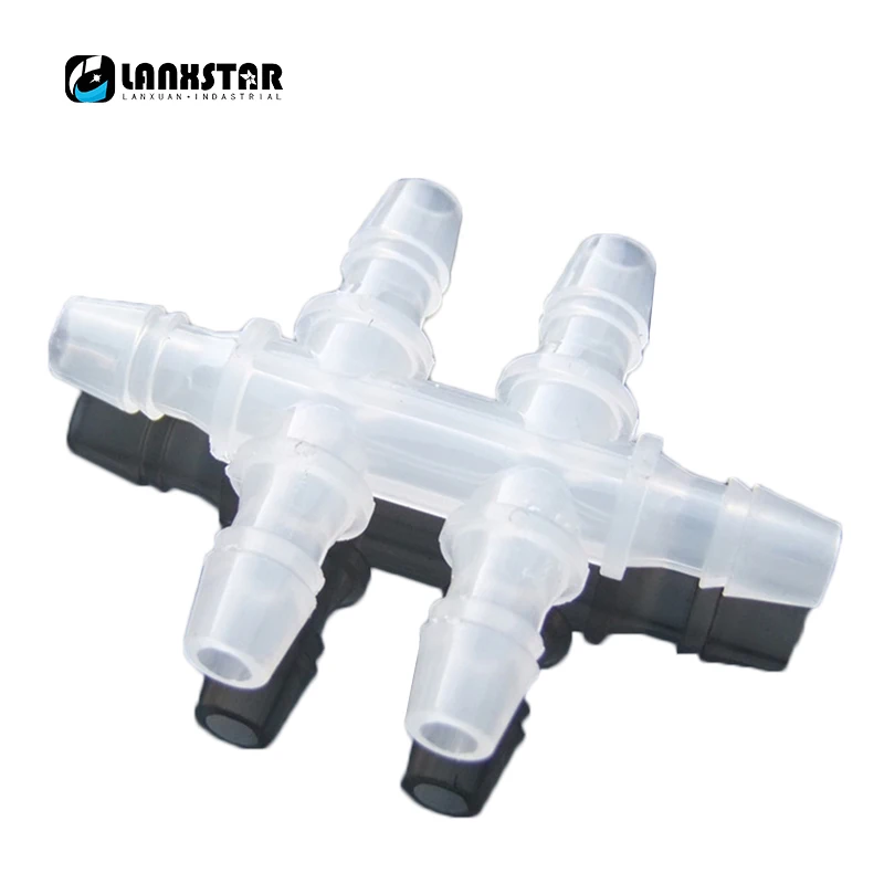 Six Way Diameter Joint Pagoda Type Isodiametric Hose Splitters Connector PE Drinking Water Environmental Protection Medical Hose